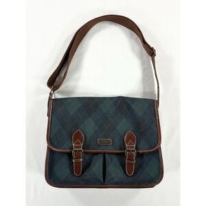 Vintage Y2K Carryland Blackwatch Tartan Plaid Messenger Bag Satchel Crossbody
